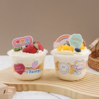 Gobelets jetables en plastique transparent pour crème glacée, yaourt, gelée, gâteaux, mousses et desserts