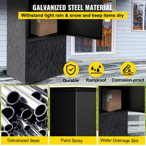 Casillero de metal para exteriores, buzón de entrega de paquetes, buzón de correo con cerradura de acero inoxidable, buzón de Pedestal, buzón a través de la puerta - Product Image 4