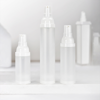 Flacon pompe en acrylique pour soins de la peau, portable, de luxe, sans cylindre, 15 ml, 30 ml, 50 ml, 100 ml, flacon sous vide givré, vente en gros