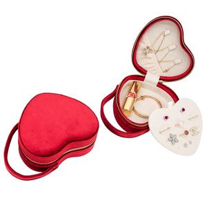 广州厂家批发时尚戒指项链收纳盒心形旅行便携首饰整理盒 - Product Image 5