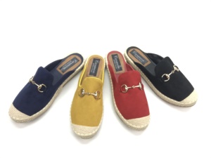 Populaire femmes <span class=keywords><strong>Espadrille</strong></span> glisser Mule chaussure sandale plate PU solide de qualité supérieure en gros respirant Espadrilles femmes <span class=keywords><strong>femme</strong></span> dame TPR - Product Image 2