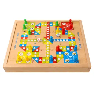 Indoors Outdoor Play Ludo Wood Aeroplane Chess Family Game For Kids And Friends