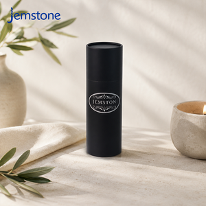 Custom Silver Stamping Printed Logo Matte Black Cylinder Box for Luxury Scented Candle Rigid Cardboard Paper Tube <b>Container</b> - Product Image 4