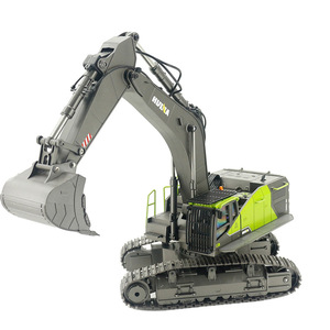Excavatrice RC HUINA 1593 1/14 en alliage métallique, tracteur à chenilles d'ingénierie, voiture télécommandée électrique 2.4G, jouets de véhicules RC pour enfants - Product Image 2