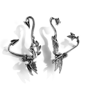 Boucles <span class=keywords><strong>d</strong></span>'oreilles fantaisie gothiques pour femmes, style rétro, <span class=keywords><strong>d</strong></span>émon, ange, <span class=keywords><strong>contour</strong></span> tridimensionnel, Halloween, fée, ailes <span class=keywords><strong>d</strong></span>'elfe, sans perçage, <span class=keywords><strong>bijoux</strong></span> cadeaux - Product Image 2