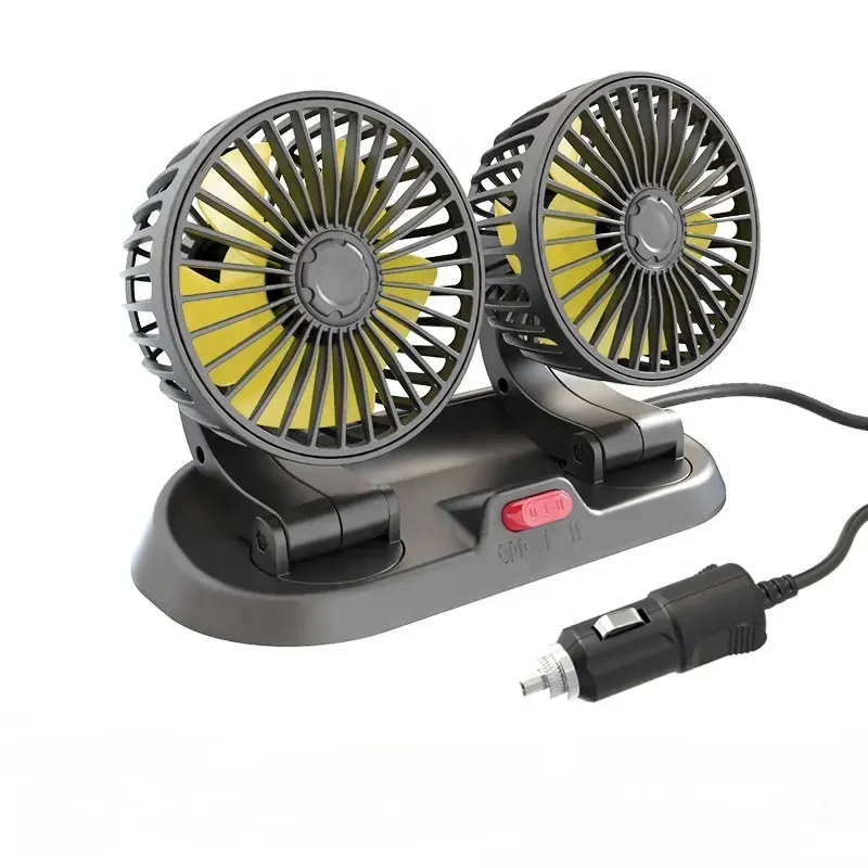 Summer Portable Auto Adjustable Multifunction Double Head Usb Fan 360 Degree Rotating Car Cooling Fan Car Fans For Car