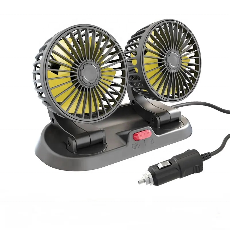 Summer Portable Auto Adjustable Multifunction Double Head Usb Fan 360 Degree Rotating Car Cooling Fan Car Fans For Car