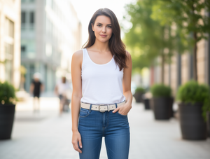 Cinturón de tela informal para mujer con hebilla de 4.0 cm y 110 cm de largo - Product Image 2