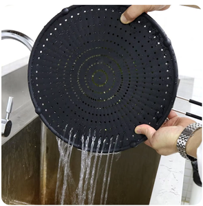 Cooking Heat Resisting Handle <b>Frying</b> <b>Pan</b> Lid Water Filter Net Silicone Splatter Screen Anti Oil Splatter Oil Splash Guard - Product Image 3