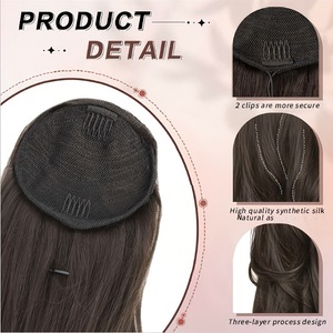 Extensiones de Cabello Sintético de Fibra de Alta Temperatura para <span class=keywords><strong>Mujer</strong></span>, Estilo Cruzado FX-HA19, Rizo Grande Natural, Cola de Caballo con Cordón, Peluca al por Mayor - Product Image 4