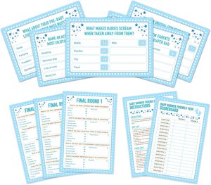 Baby Shower Friendly Feud Game Cards avec pour adultes Party Group Games Mère à Party Game Funny Trivia <span class=keywords><strong>Quiz</strong></span> Boy Party Favors - Product Image 6