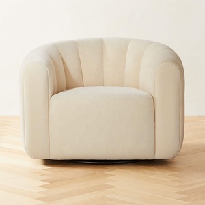 Canapé pivotant sur mesure, <span class=keywords><strong>fauteuil</strong></span>, canapé 1 place, tissu bouclé, lin, velours côtelé, canapé brun beige, camel, crème, beige, velours - Product Image 1
