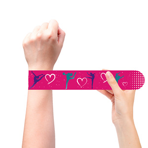 Bracelets claquant promotionnels en PVC écologique, imprimés numériquement, élastiques, thème gymnastique, cadeaux de fête, anniversaire d'enfants - Product Image 1