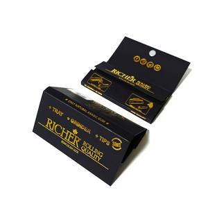 Factory Direct <b>Rolling</b> Paper 3 in 1 Wholesale Natural Cigarette Paper with Custom Logo Printing +Grinder + Tray - Product Image 4