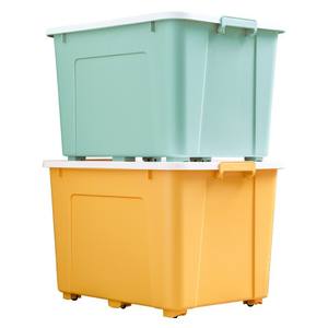 กล่องเก็บของพลาสติกทรงสี่เหลี่ยมผืนผ้าขนาดใหญ่พร้อมฝาปิดสำหรับเสื้อผ้าและผ้าห่มใช้ในบ้าน - Product Image 1