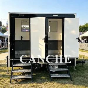 Conteneur WC mobile pour communauté de villas, toilettes publiques portables, remorque de camping avec équipement - Product Image 1