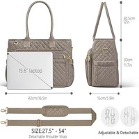 Sac à bandoulière matelassé pour femme, grand sacoche pour ordinateur portable, idéal pour l'école, les voyages, le bureau, les cadeaux, les enseignantes, le travail, sac fourre-tout pour ordinateur