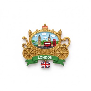 Imán de nevera con logotipo personalizado, estilo Art Deco, recuerdo británico, de resina, forma irregular, 3D, magnético, fuerte, ecológico, directo de fábrica - Product Image 3