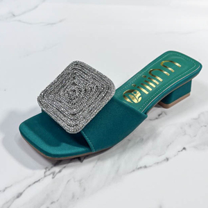 Sandales Femme Luxe à Talons Bas et Strass, Style Chunky, Tendance Été 2025 - Product Image 4