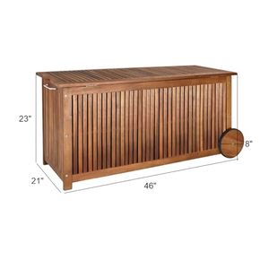 Hộp lưu trữ ngoài trời với dung tích 65 gallon bên ngoài hộp sàn gỗ có bánh xe cho sân & vườn - Product Image 2