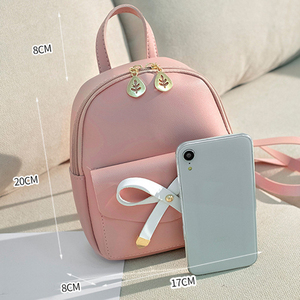 Mini Zaino in Pelle PU <span class=keywords><strong>per</strong></span> Donne e Ragazze, Borse a Spalla alla Moda, Borse <span class=keywords><strong>per</strong></span> Cellulare, Dolce Zaino da Donna con Fiocco - Product Image 2