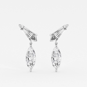 Pendientes de Diamantes Cultivados en Laboratorio con Corte Marquise y Escudo de 4 1/3 Quilates, Joyería Elegante y Moderna para Mujer, Lujo Contemporáneo - Product Image 3