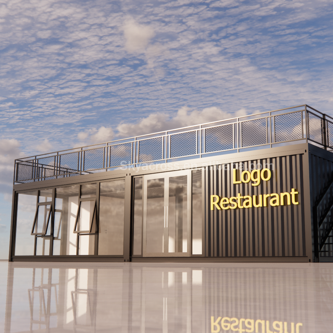 Modular Steel Buildings Movable Prefab Container Restaurant