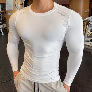 Maglietta a Compressione a Maniche Lunghe per Uomo con Stampa in Sublimazione OEM, Logo Personalizzato, Aderente, Asciugatura Rapida, per Sport e Palestra - Product Image 3