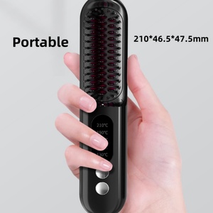 Rechargeable Cordless Hot Comb Hair Straightener <b>Brush</b> - Product Image 6