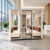 Studio de travail insonorisé moderne, mobile, préfabriqué, luxueux, isolé, pour 6 personnes, espace privé, bureau acoustique, cabine de réunion