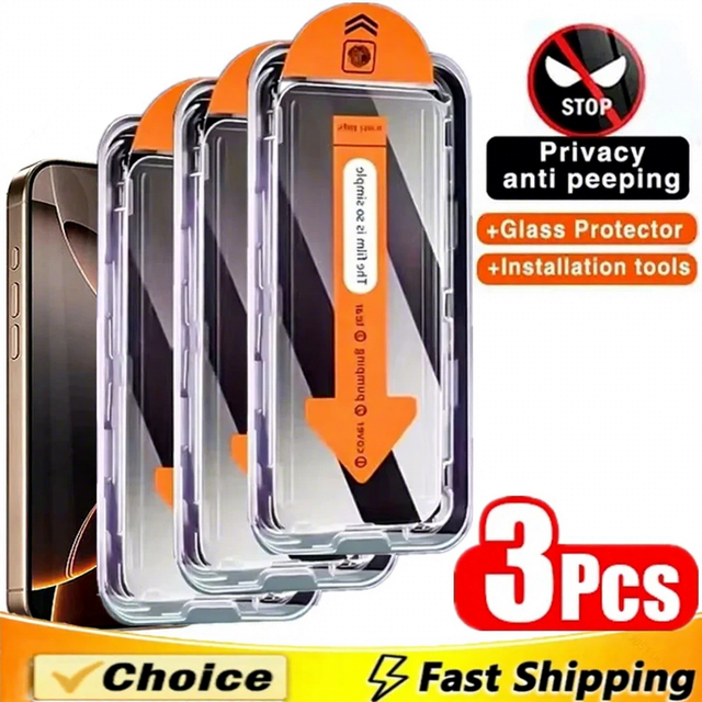 Magic Box Screen Protector Installation Kit for IPhone16 17 Pro Max Privacy Tempered Glass Screen Protector With Easy Applicator