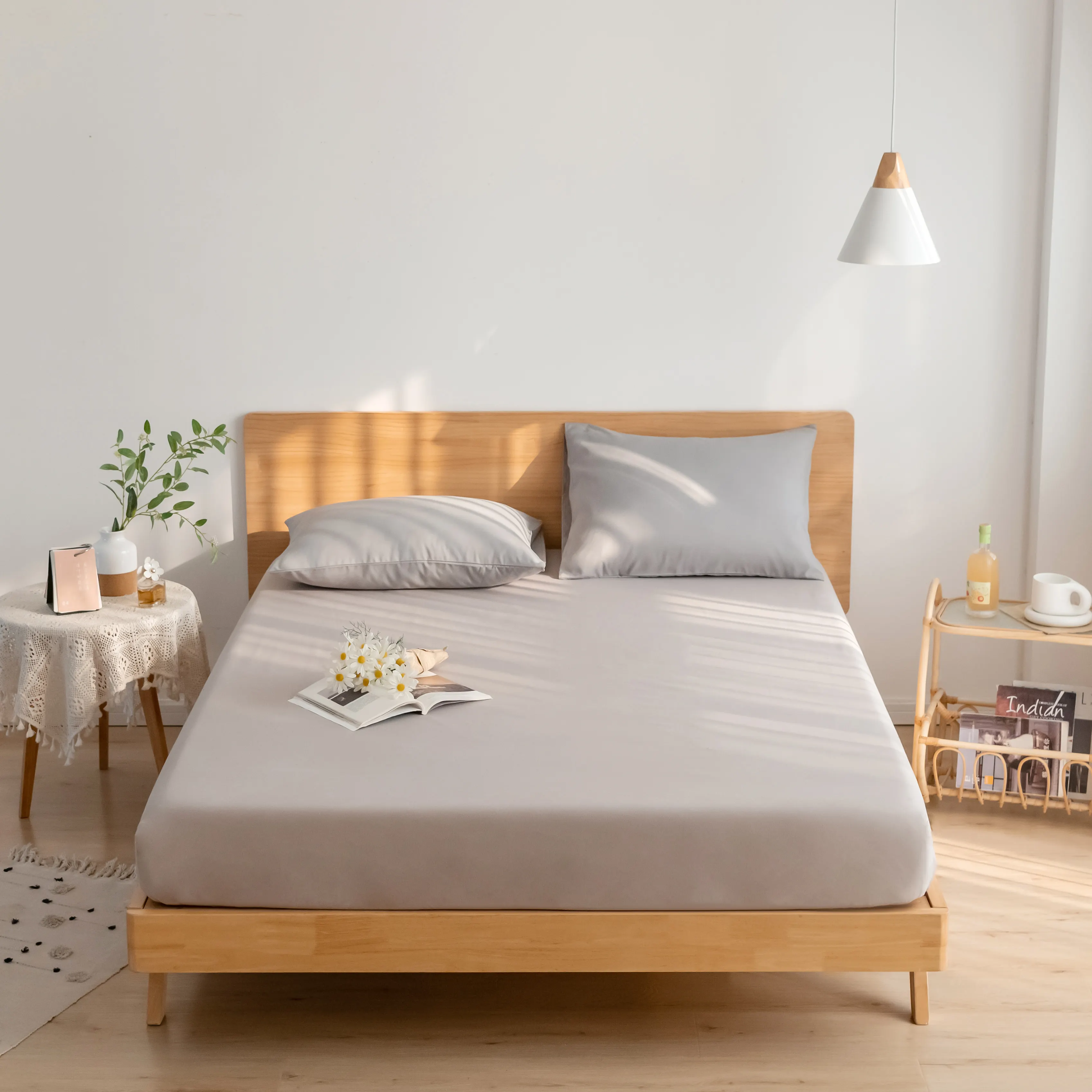 2022 5 сторонний Водонепроницаемая простыня сплошной цвет матерчатых прокладок из микроволокна ткань постельные принадлежности простыня покрывало простыней на резинке