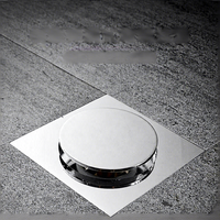 Siphon de sol carré moderne en laiton commercial 100 mm (4 pouces) anti-odeur, écologique, électroplaqué, garantie 3 ans, pour salle de bain et baignoire