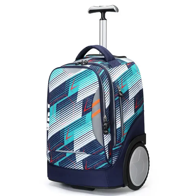 Atacado estudante escola saco meninos e meninas grande capacidade rodas bagagem sacos crianças Trolley Backpack