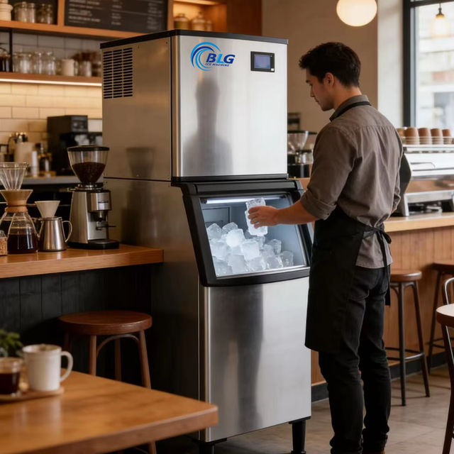 BLG Ice Maker Machine for Spilt Type Self-Cleaning Function Block Ice Maker 200kg Cubes Ready in 24 Hours in bar Restaurant