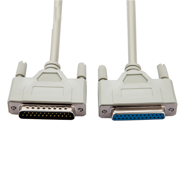 25Pin Male to Female DB25 Cable with PVC Jacket & Braid Shielding for Computer Printer Parallel Connections