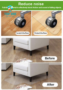 TopOne épais étanche rond ordinateur trempé Table clair Transparent protection tapis de sol tapis de chaise - Product Image 2