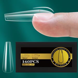 Extensions d'ongles 16 tailles Art incurvé Gel doux faux conseils couverture complète presse sur capsules d'amande français cercueil ongles Extension ongles artificiels - Product Image 2