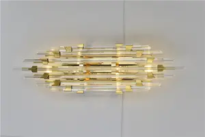 AOSIHUA Post-modern kişilik yaratıcılık Oval altın kristal duvar lambası oturma odası ev lambası için