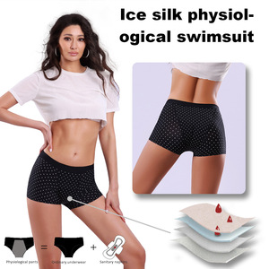 Maillots de bain menstruels grande taille 4 couches anti-fuites, culottes menstruelles sans coussinets, shorts de bain pour femmes XS-4XL - Product Image 5