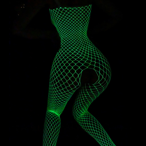 King Mcgreen Star – Lingerie Sexy ajourée, collant lumineux, entrejambe ouvert, résille, bretelles, <span class=keywords><strong>combinaison</strong></span> en maille, bas séduisant - Product Image 2