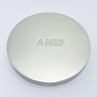 Miroir circulaire double face en métal haut de gamme personnalisé, miroir de poche circulaire pliable avec logo gravé en fonte.