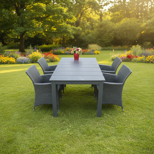 Liquidación de <span class=keywords><strong>Muebles</strong></span> Modernos para Exteriores y Hoteles Audu, Juego de Comedor de Ratán para Restaurante y Patio - Product Image 1