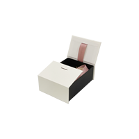 Boîte cadeau de luxe personnalisée à double porte ouverte ruban bijoux parfum cosmétiques boîtes d'emballage pour mariage saint valentin