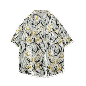Vente en gros Nouveau été Hommes Hawaii Imprimé à manches courtes Doux Plage Chemise hawaïenne Grande Taille Chemise pour hommes - Product Image 3