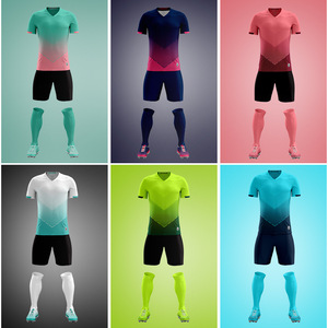 Vente directe d'usine - Ensemble d'uniformes de football pour les élèves du primaire/secondaire, les adultes et les enfants - Tissu en polyester à trous fins rayé - Product Image 6