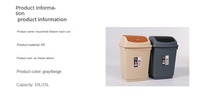 Poubelle carrée à couvercle pivotant de 40 L en plastique, créative, pour la maison, avec motif imprimé DIY et déplacement facile
