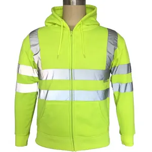 Người đàn ông Hoodies Hi VIS phản quang Hoodies Vàng khả năng hiển thị cao màu vàng tái chế Hoodies bảo hộ lao động Áo len