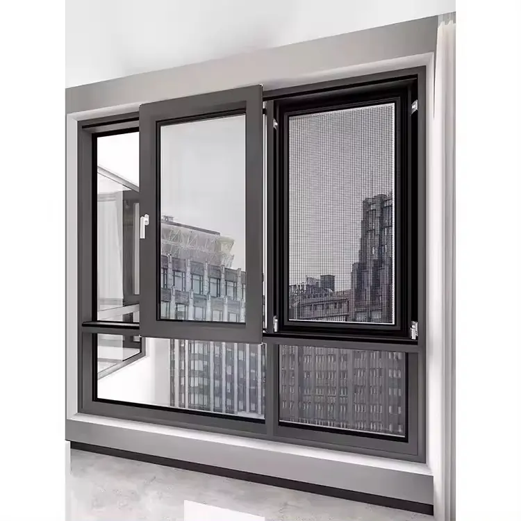 CBMmart disesuaikan desain Modern perumahan Double Glazed termal Break Bay jendela Drift jendela geser aluminium