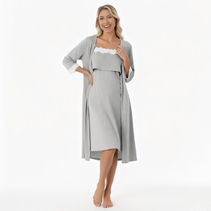 Abbigliamento da Notte Post-Parto <span class=keywords><strong>per</strong></span> Donne, Vestito <span class=keywords><strong>per</strong></span> Allattamento e Gravidanza, Camicia da Notte - Product Image 2